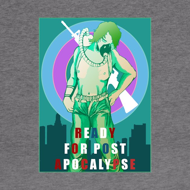 colorful girl post apocalypse by theanomalius_merch